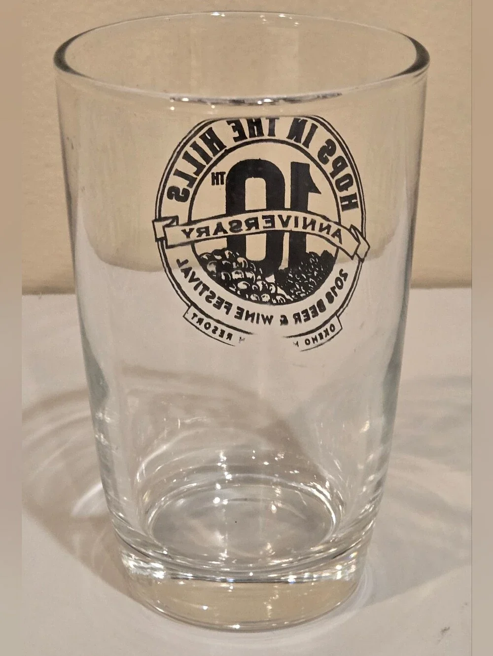 Hops in the Hills 10th Anniversary Clear Pint Glass